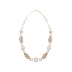 Pearl beige long statement necklace