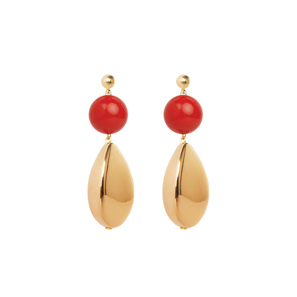 red gold statement drop earrings