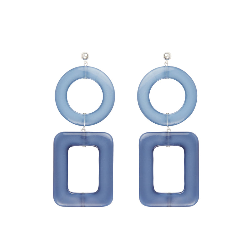 Blue statement earrings