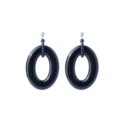 Black hoop statement earrings
