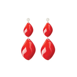 Red statement earrings 