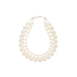 Pearl triple choker statement necklace