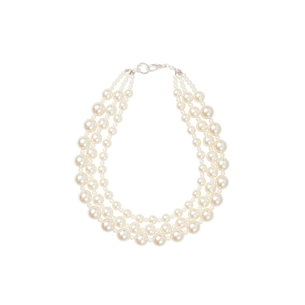 Pearl triple choker statement necklace
