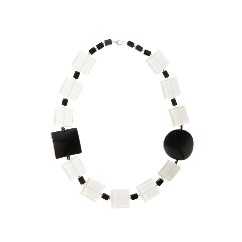 White black statement necklace