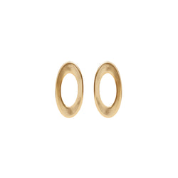 Oval Gold hoop statement earrings