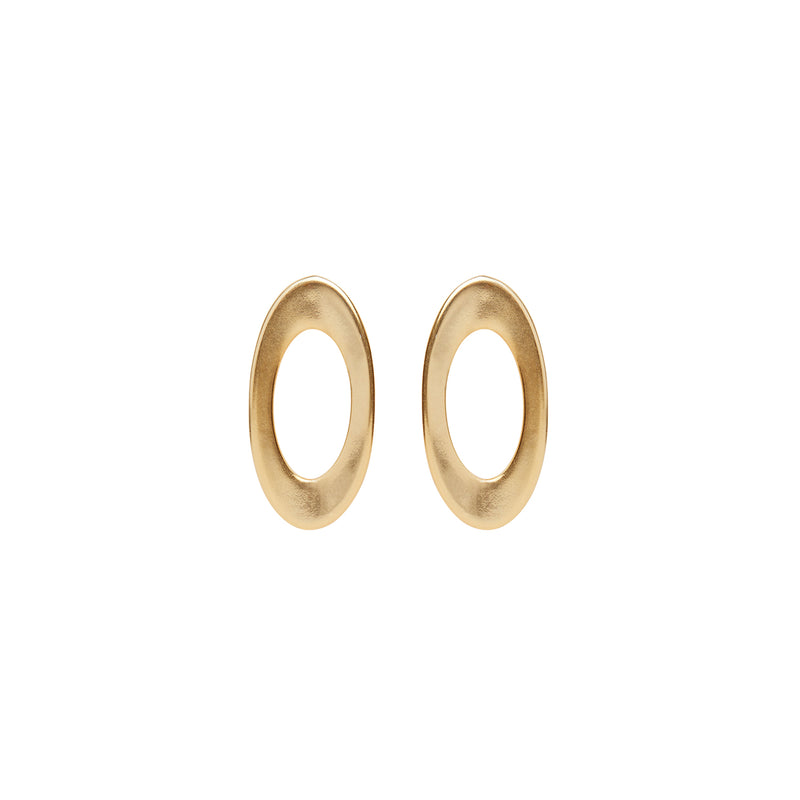 Oval Gold hoop statement earrings