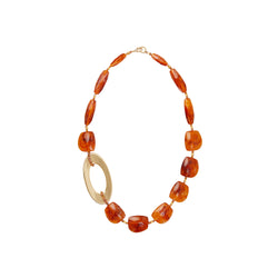 Amber gold statement necklace
