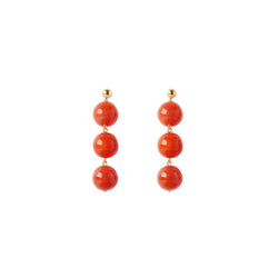 Orange coral statement earrings