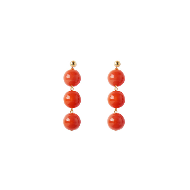 Orange coral statement earrings