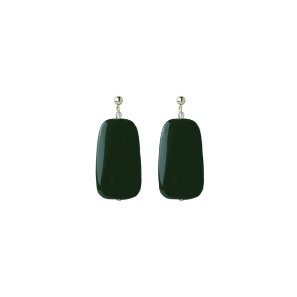 Green statement earrings