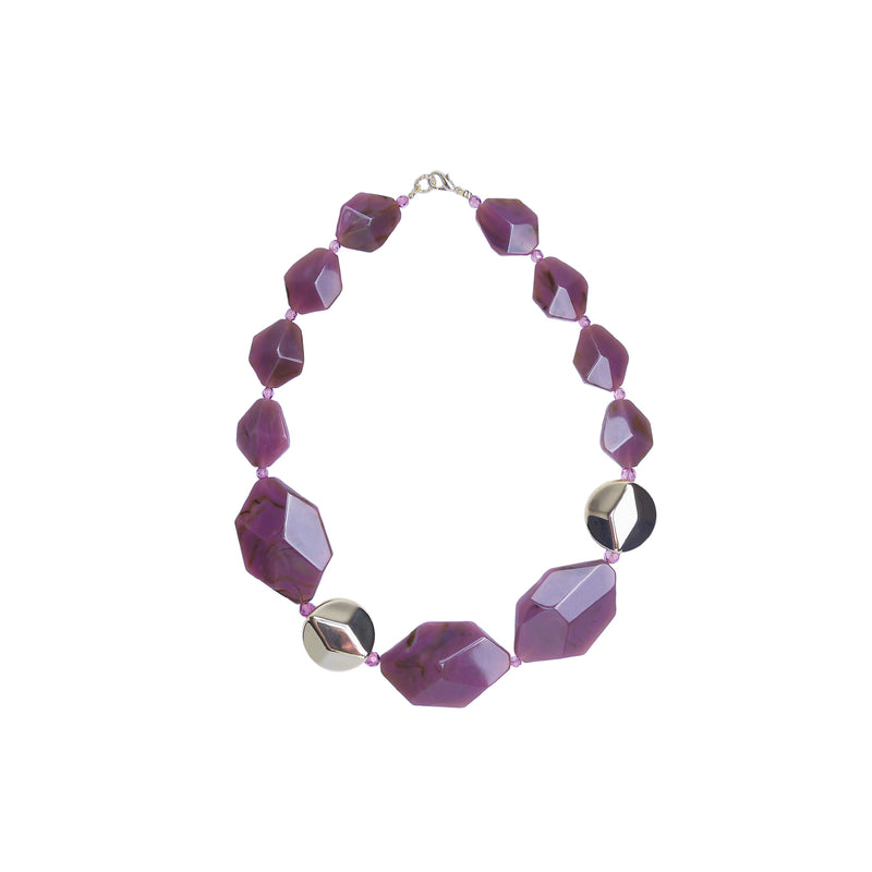 Purple Gold statement necklace